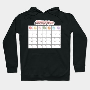 November 2024 Calendar Hoodie